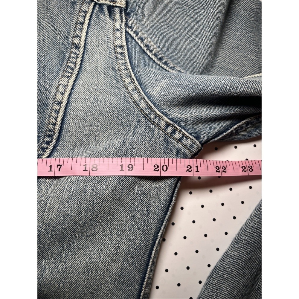 ABLE Distressed Denim Jacket Medium Light Wash Trucker Lyocell Blend - Picture 13 of 13